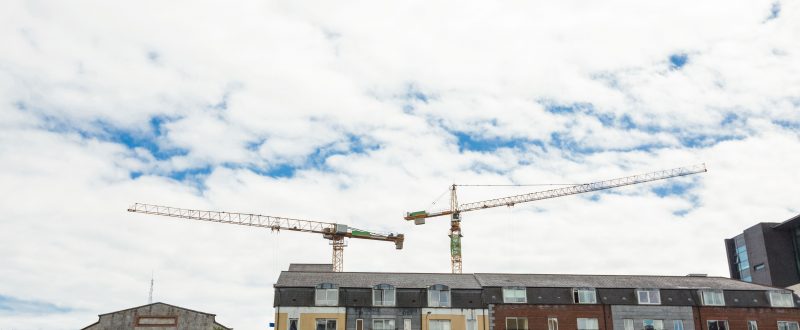 View of crane at construction site